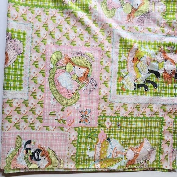 70s Katie’s Patchwork by Sears Holly Hobbie Style Twin Flat Sheet by Sears - Picture 4 of 9